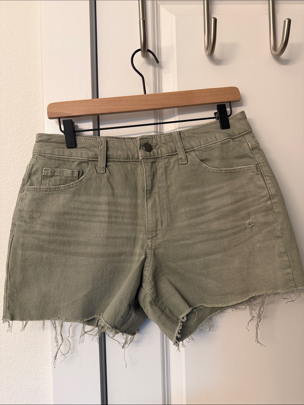 Universal Thread Olive Green Frayed Denim Shorts
